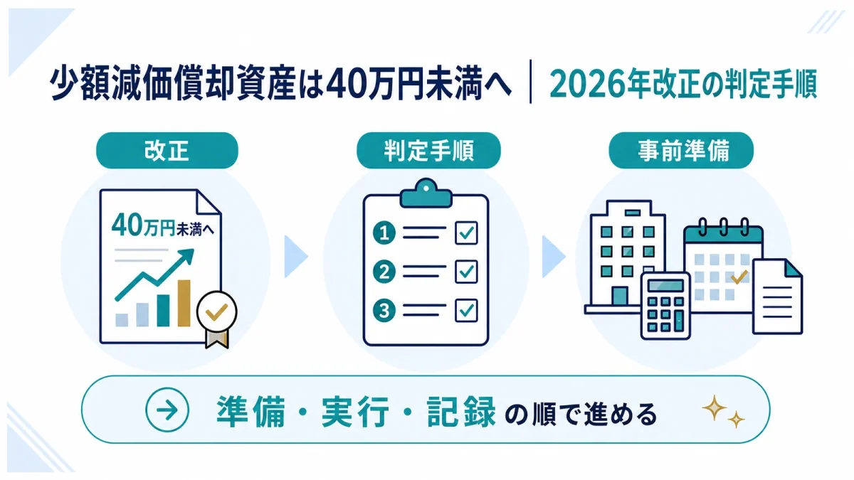 少額減価償却資産は40万円未満へ｜2026年改正の判定手順