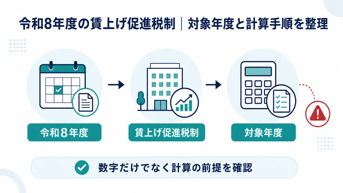 令和8年度の賃上げ促進税制｜対象年度と計算手順を整理