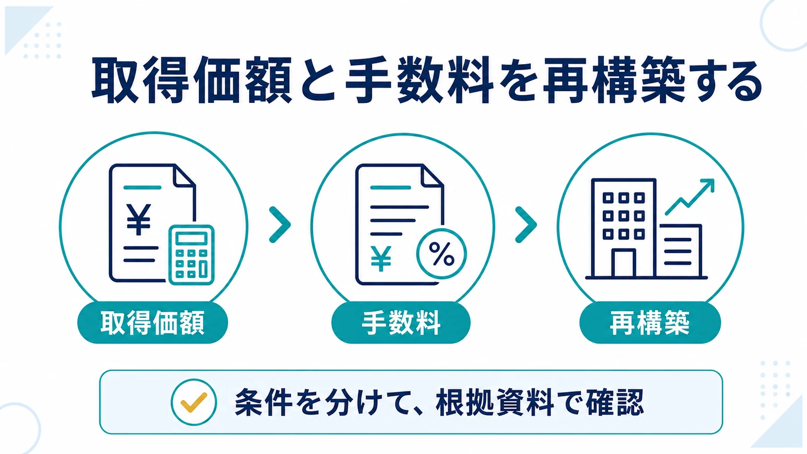 取得価額と手数料を再構築する