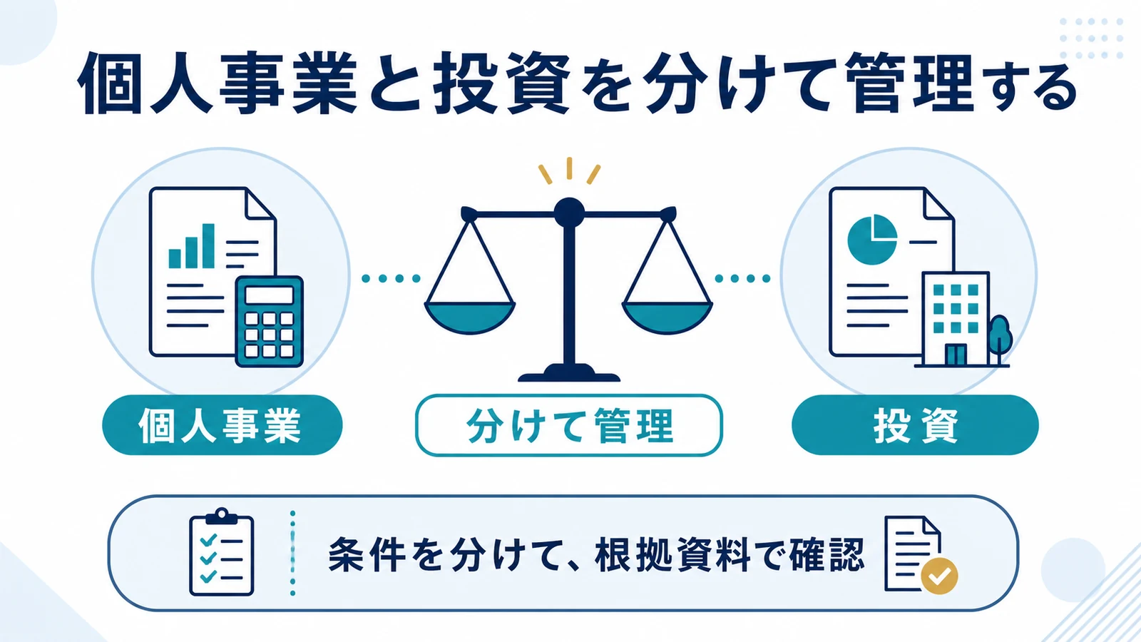 個人事業と投資を分けて管理する
