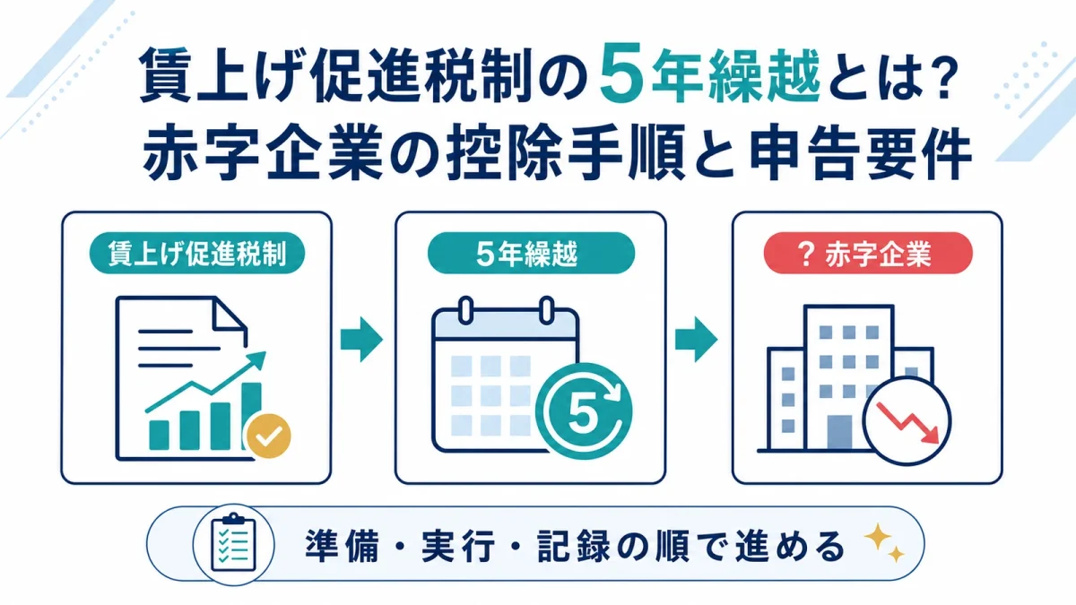 賃上げ促進税制の5年繰越とは？赤字企業の控除手順と申告要件