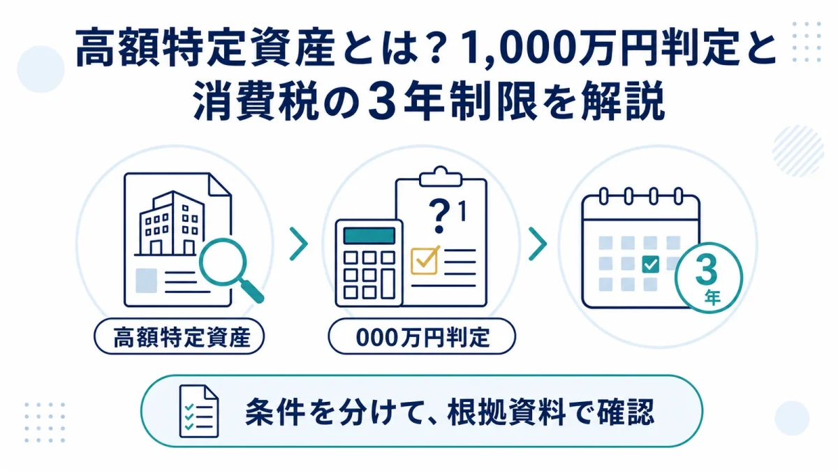 高額特定資産とは？1,000万円判定と消費税の3年制限を解説