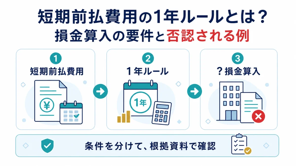 短期前払費用の1年ルールとは？損金算入の要件と否認される例