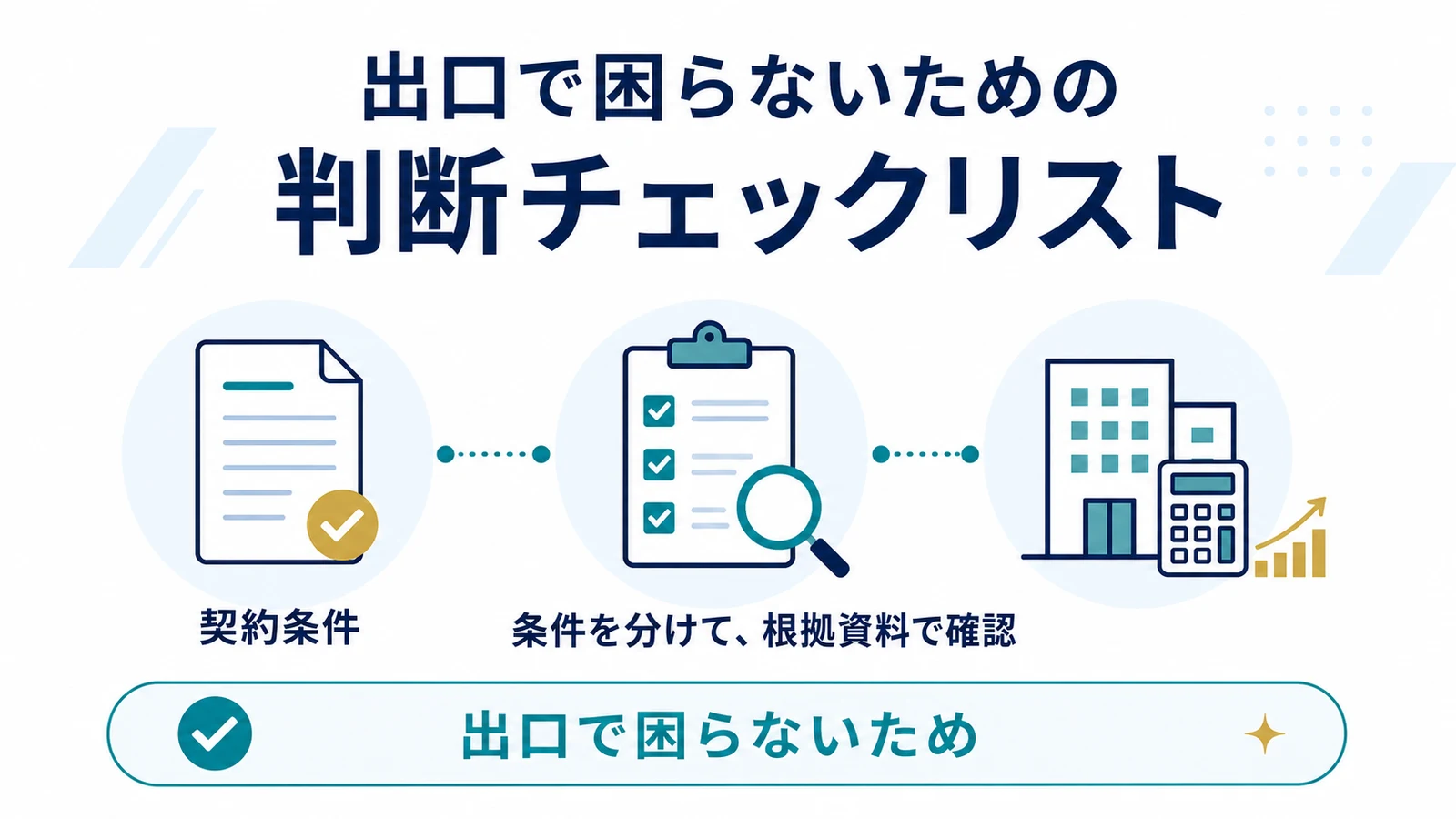 出口で困らないための判断チェックリスト