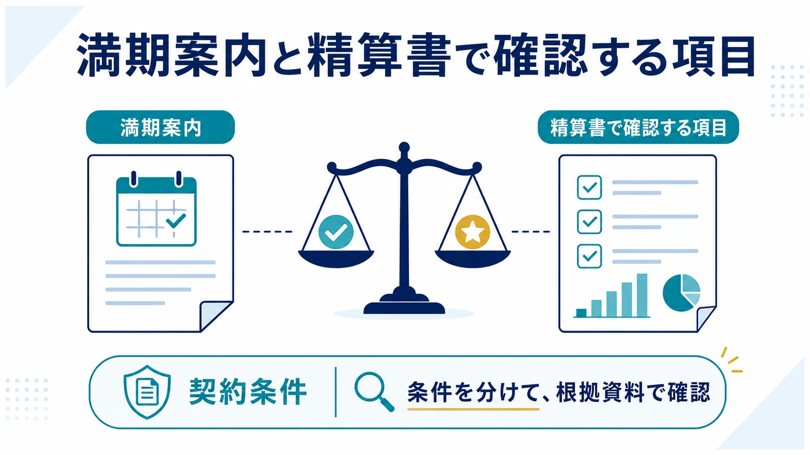 満期案内と精算書で確認する項目