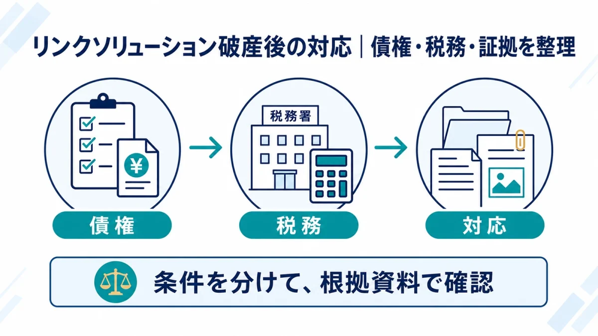 リンクソリューション破産後の対応｜債権・税務・証拠を整理
