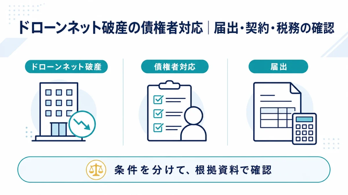ドローンネット破産の債権者対応｜届出・契約・税務の確認