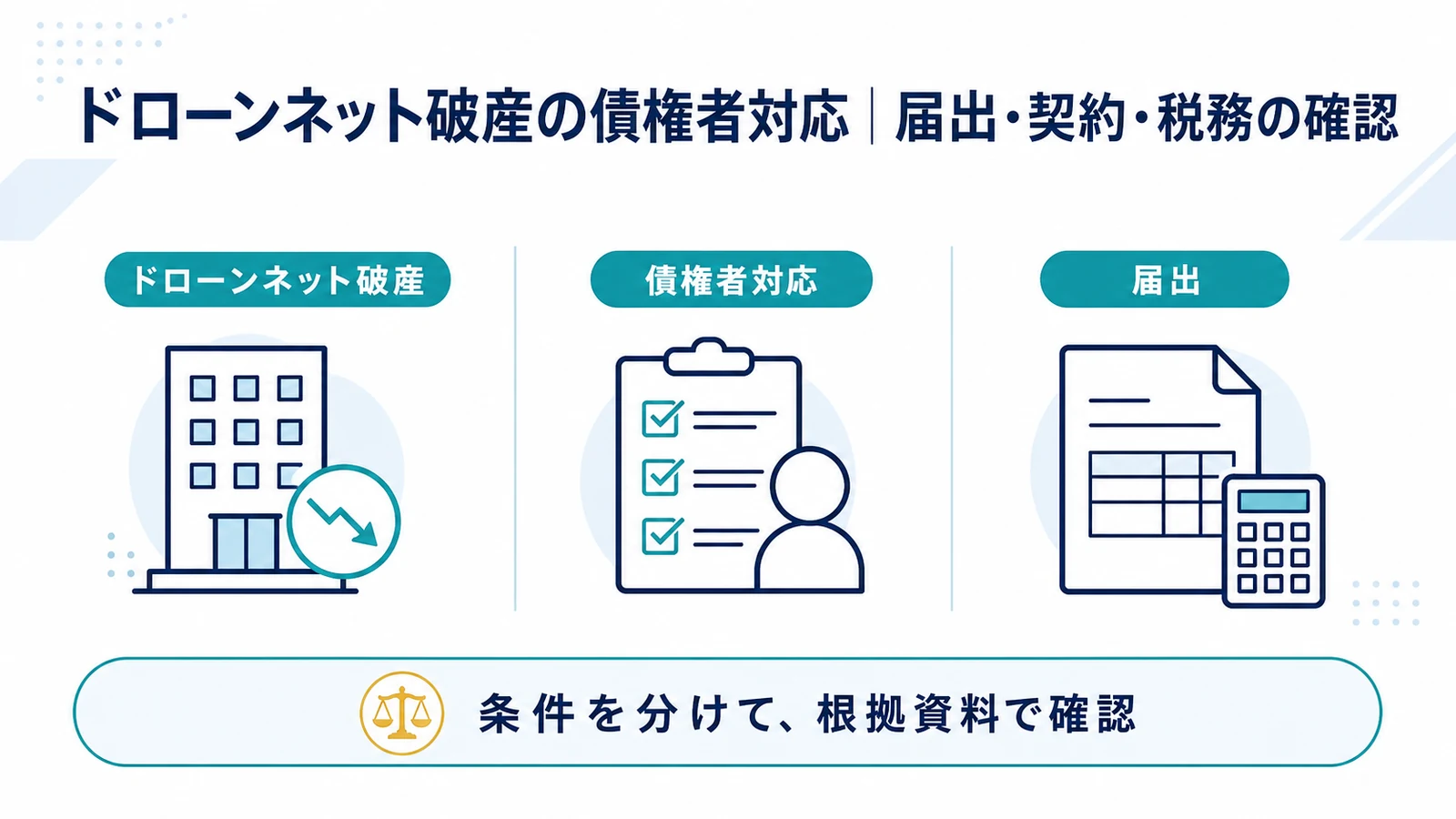 ドローンネット破産の債権者対応｜届出・契約・税務の確認