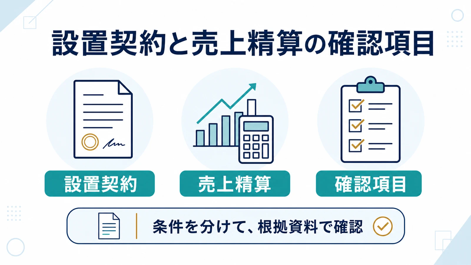 設置契約と売上精算の確認項目