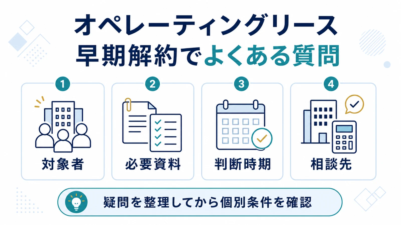 オペレーティングリース 早期解約でよくある質問