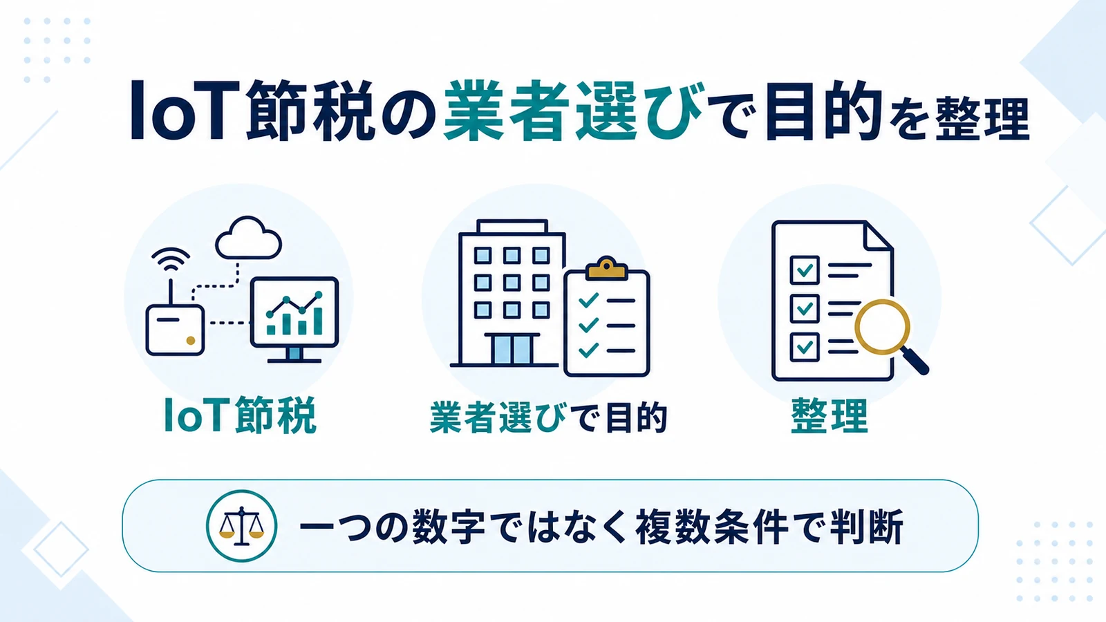 IoT節税の業者選びで目的を整理