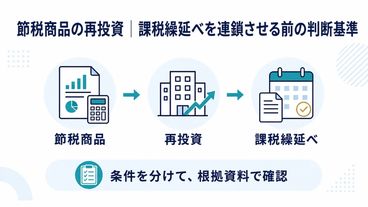 節税商品の再投資｜課税繰延べを連鎖させる前の判断基準