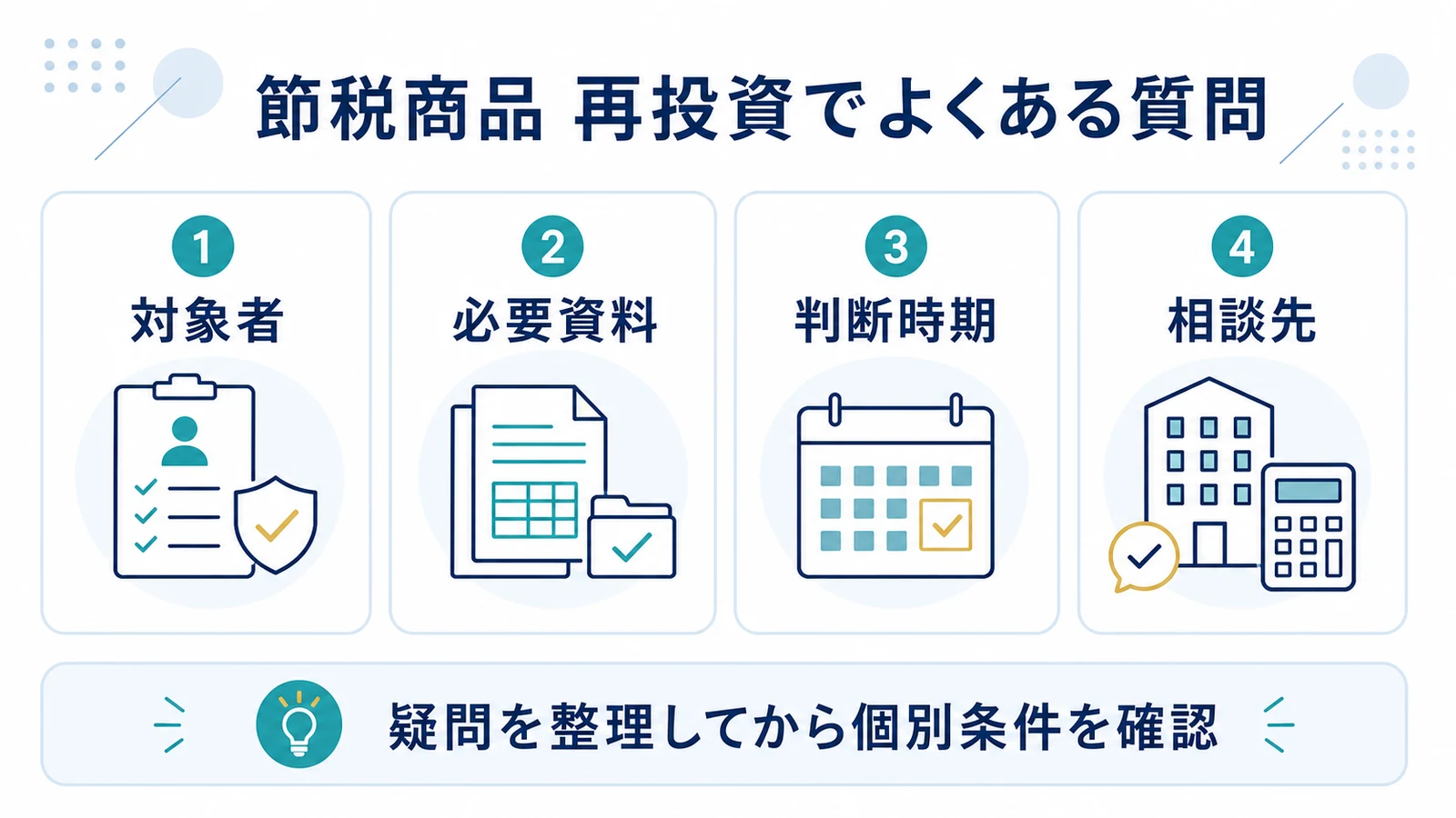 節税商品 再投資でよくある質問