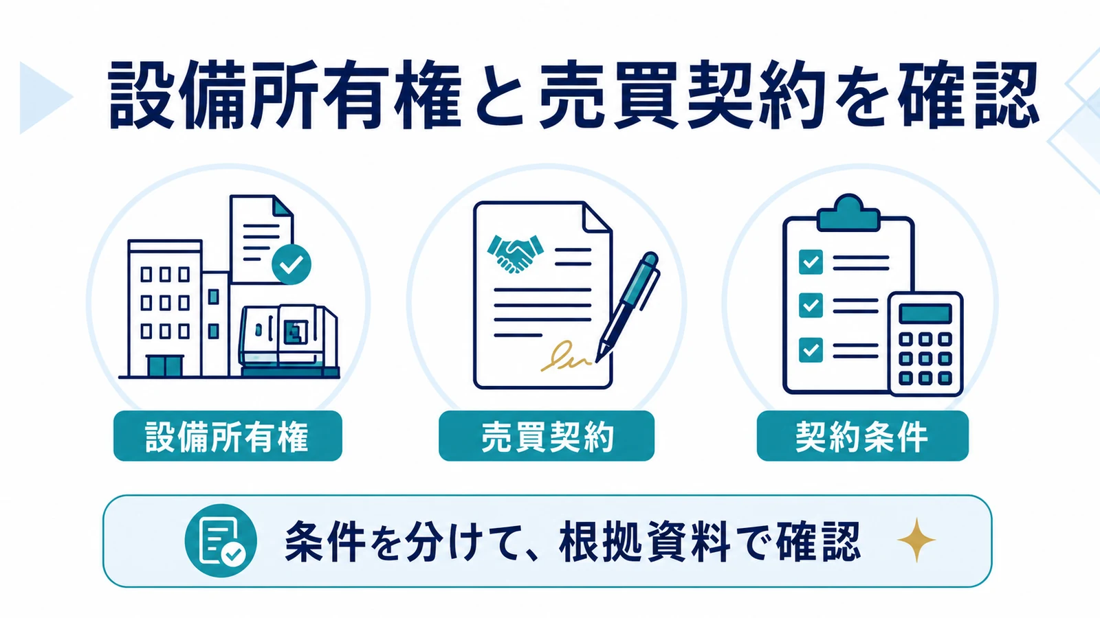 設備所有権と売買契約を確認