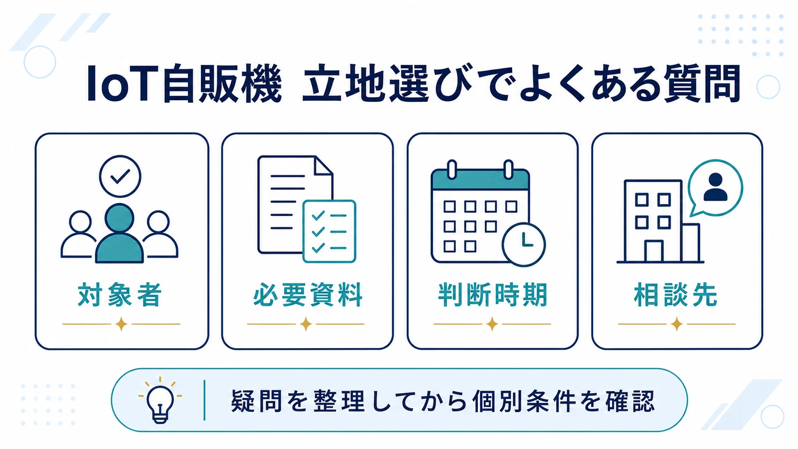 IoT自販機 立地選びでよくある質問