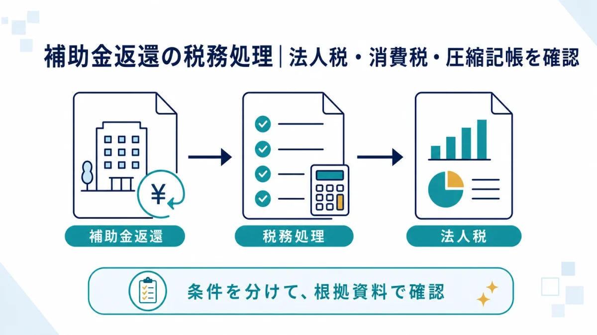 補助金返還の税務処理｜法人税・消費税・圧縮記帳を確認