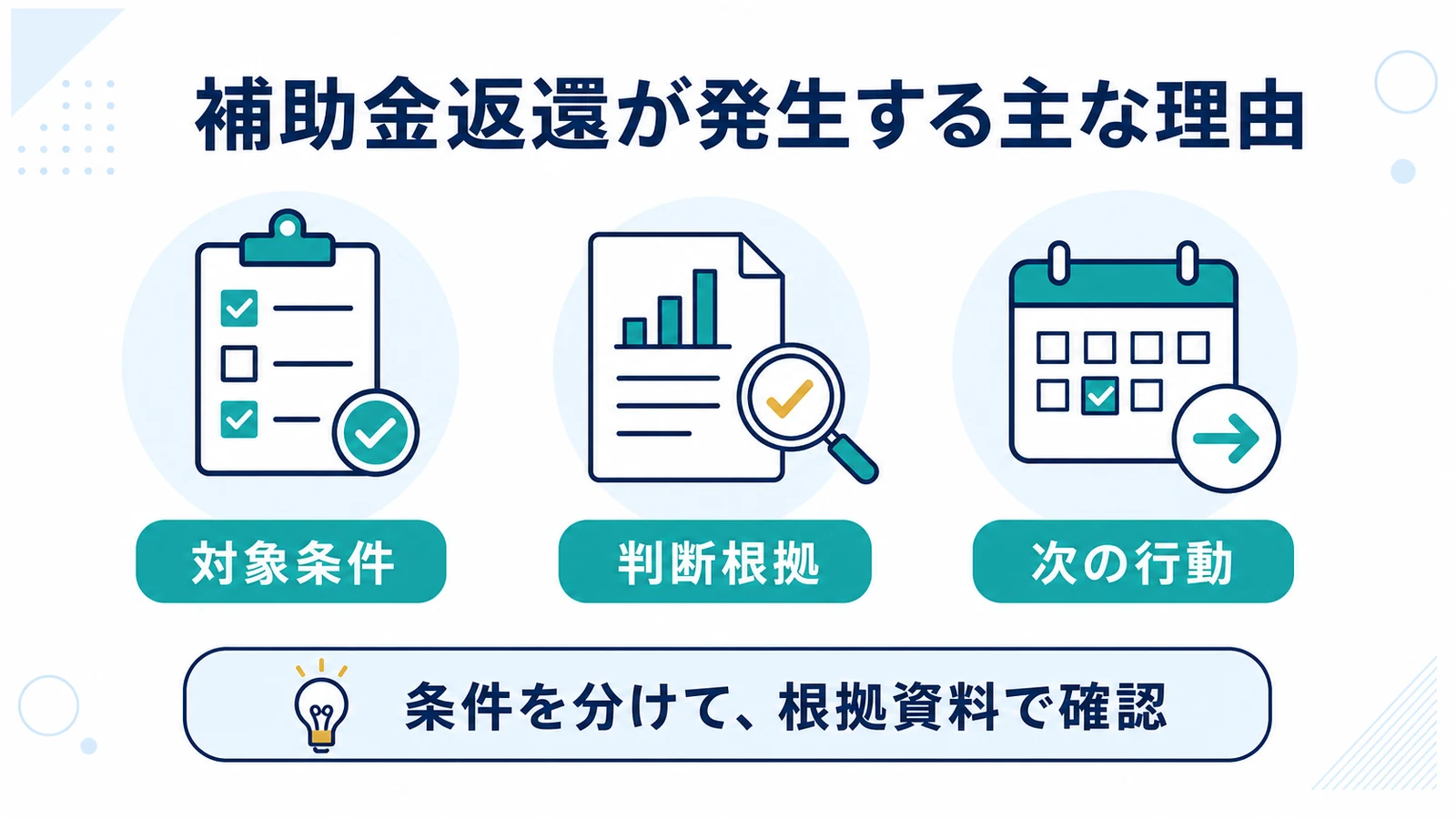 補助金返還が発生する主な理由