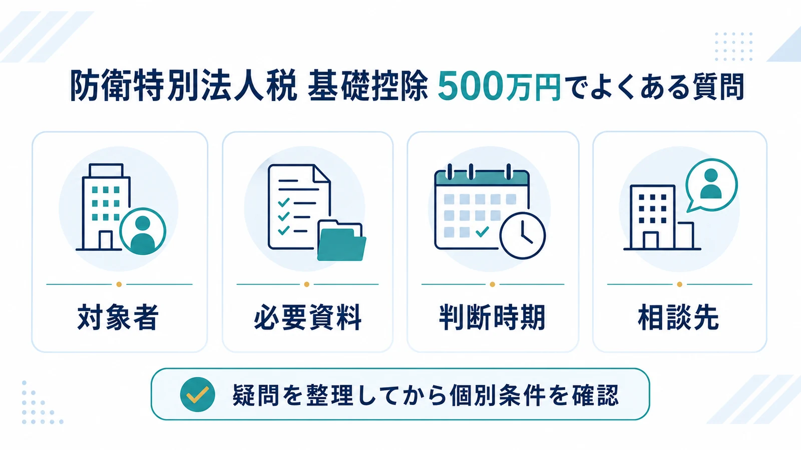 防衛特別法人税 基礎控除 500万円でよくある質問