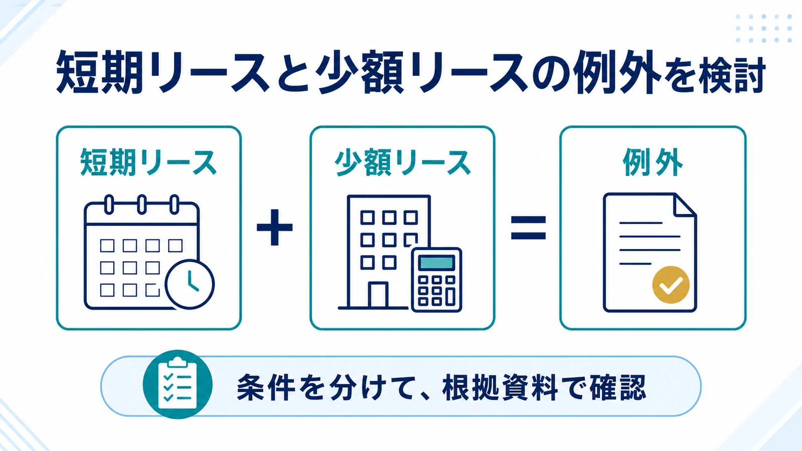 短期リースと少額リースの例外を検討