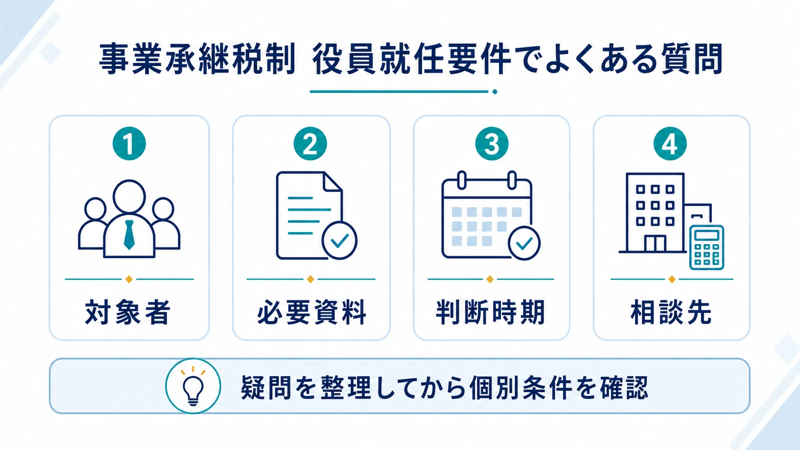 事業承継税制 役員就任要件でよくある質問
