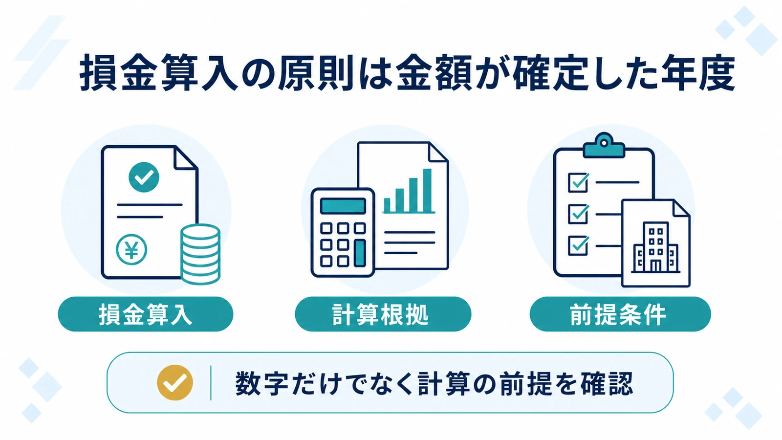 損金算入の原則は金額が確定した年度