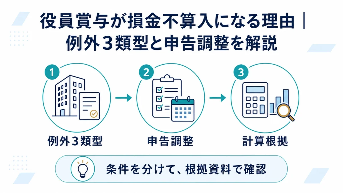 役員賞与が損金不算入になる理由｜例外3類型と申告調整を解説