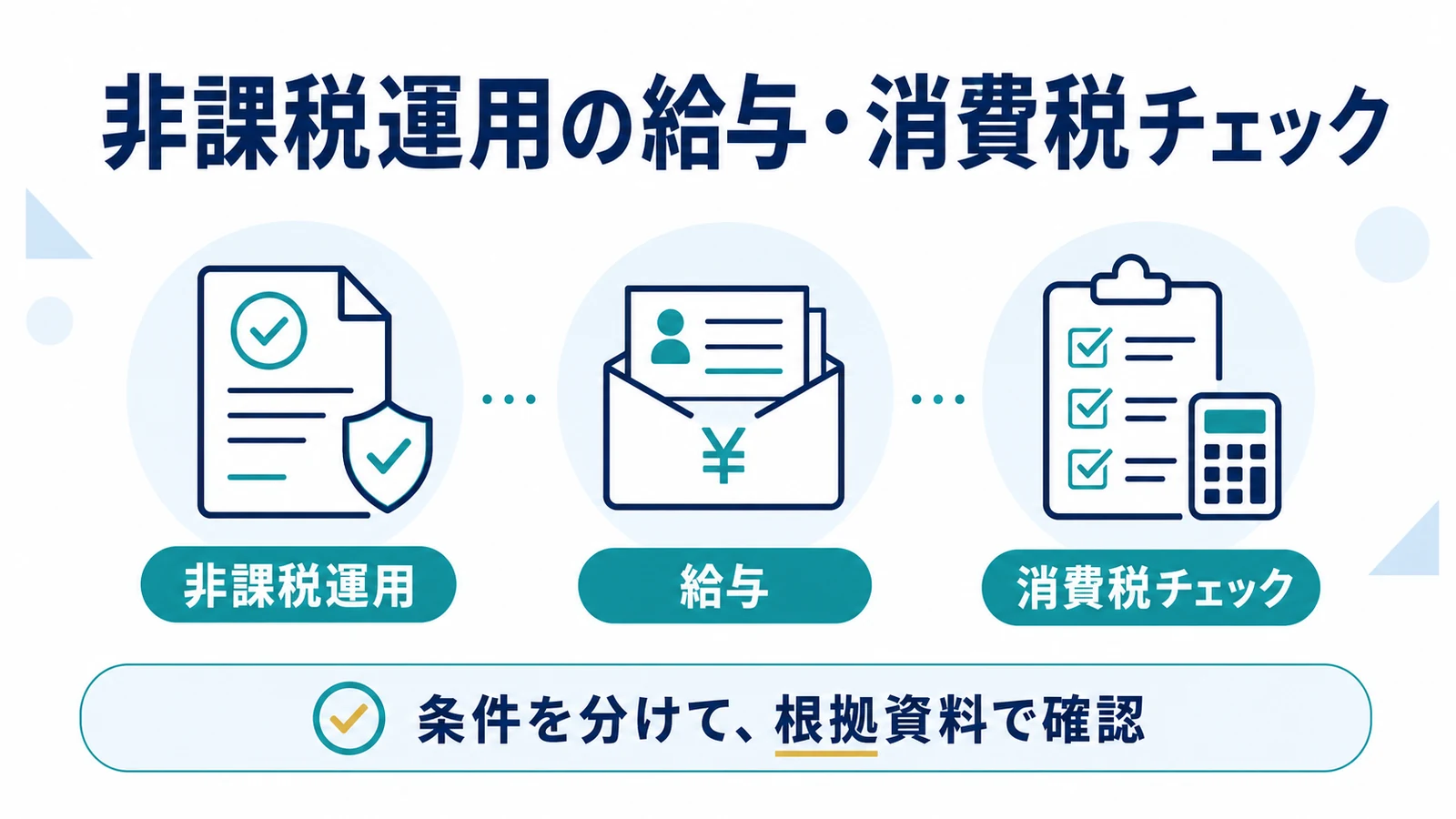 非課税運用の給与・消費税チェック