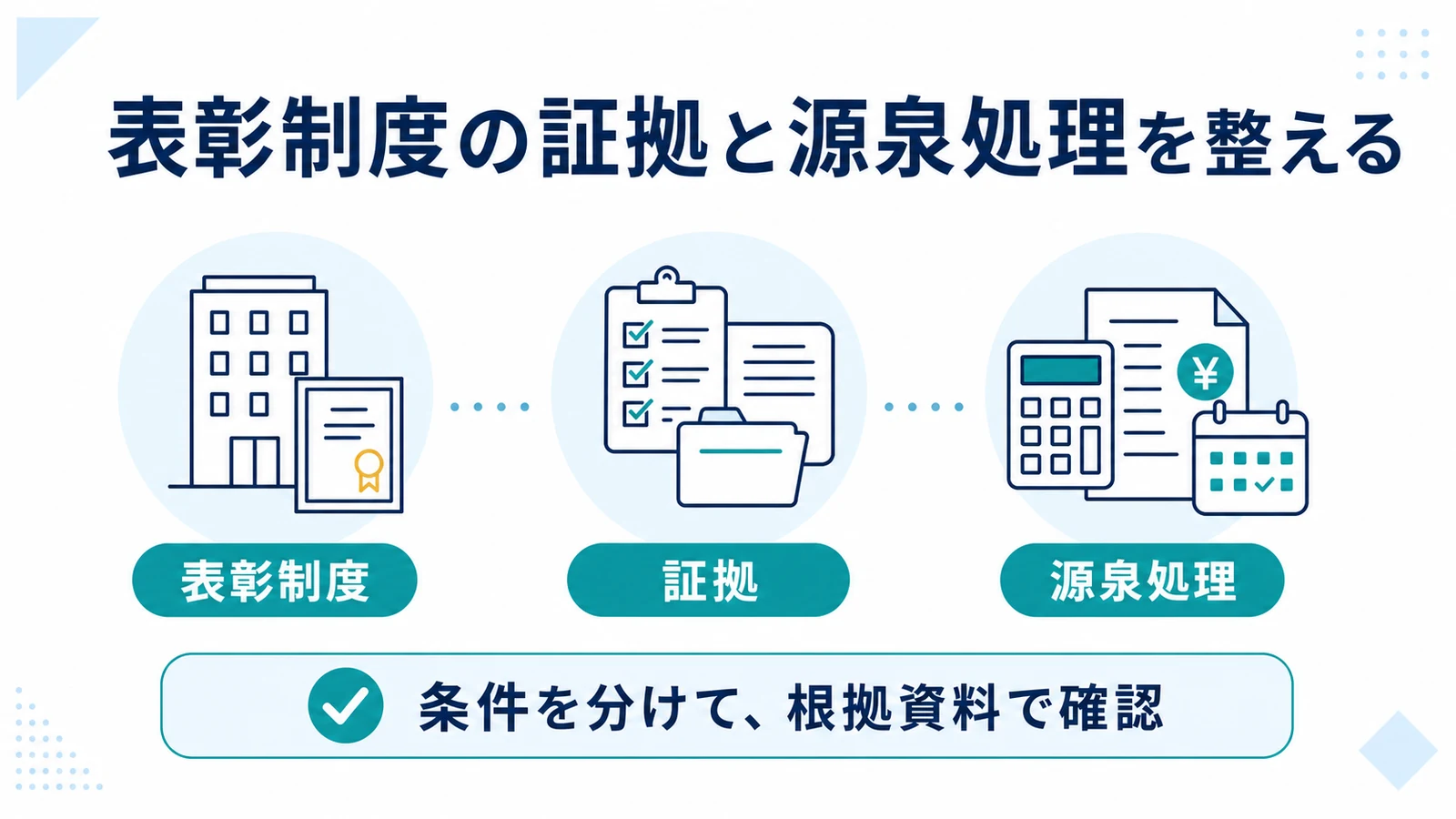 表彰制度の証拠と源泉処理を整える