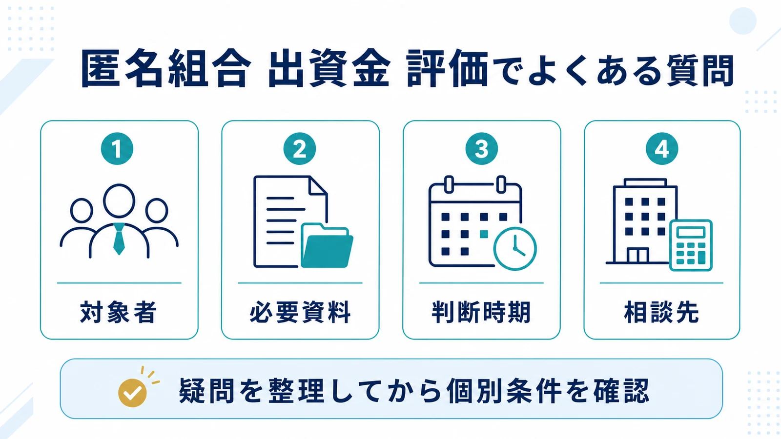 匿名組合 出資金 評価でよくある質問