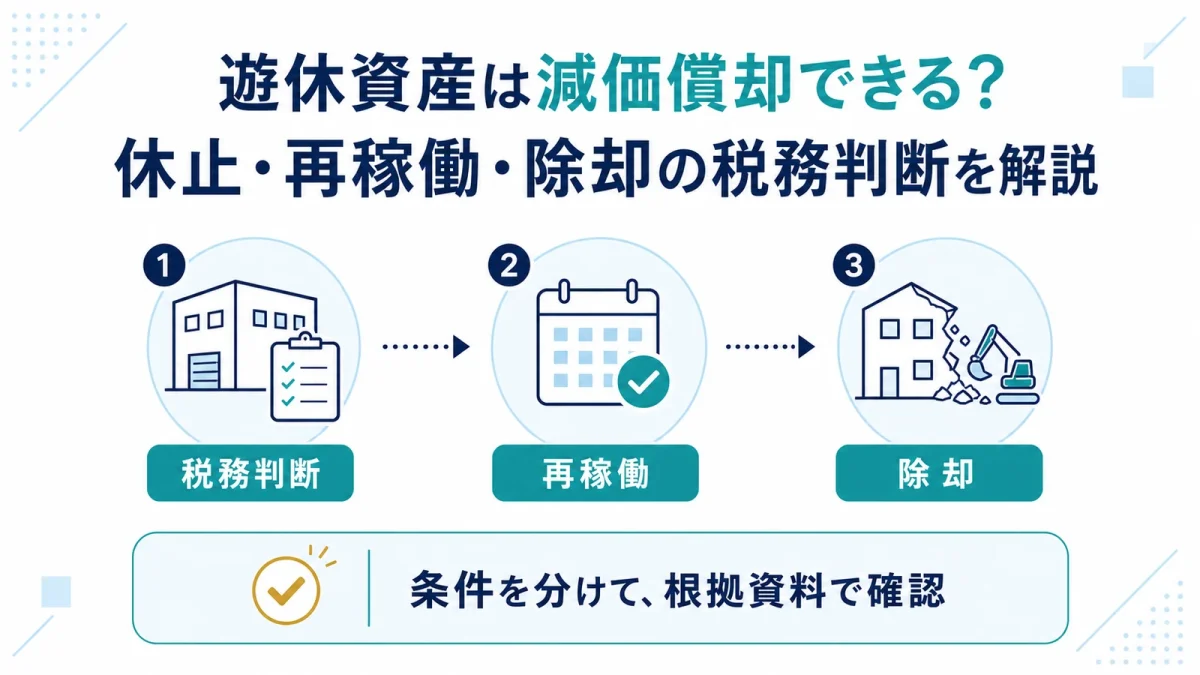 遊休資産は減価償却できる？休止・再稼働・除却の税務判断を解説