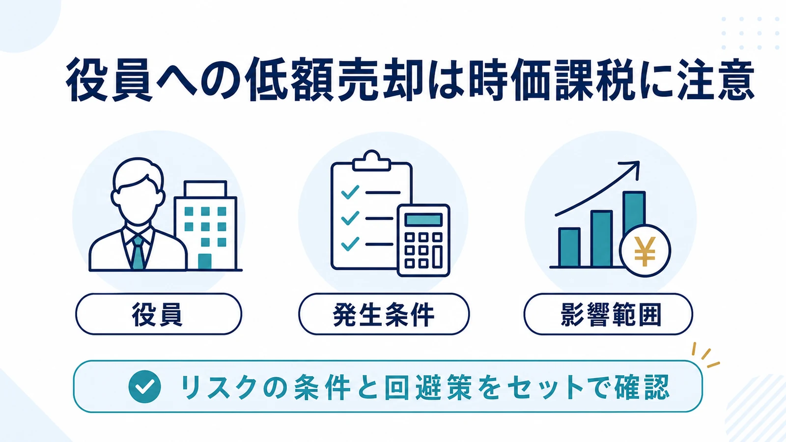 役員への低額売却は時価課税に注意
