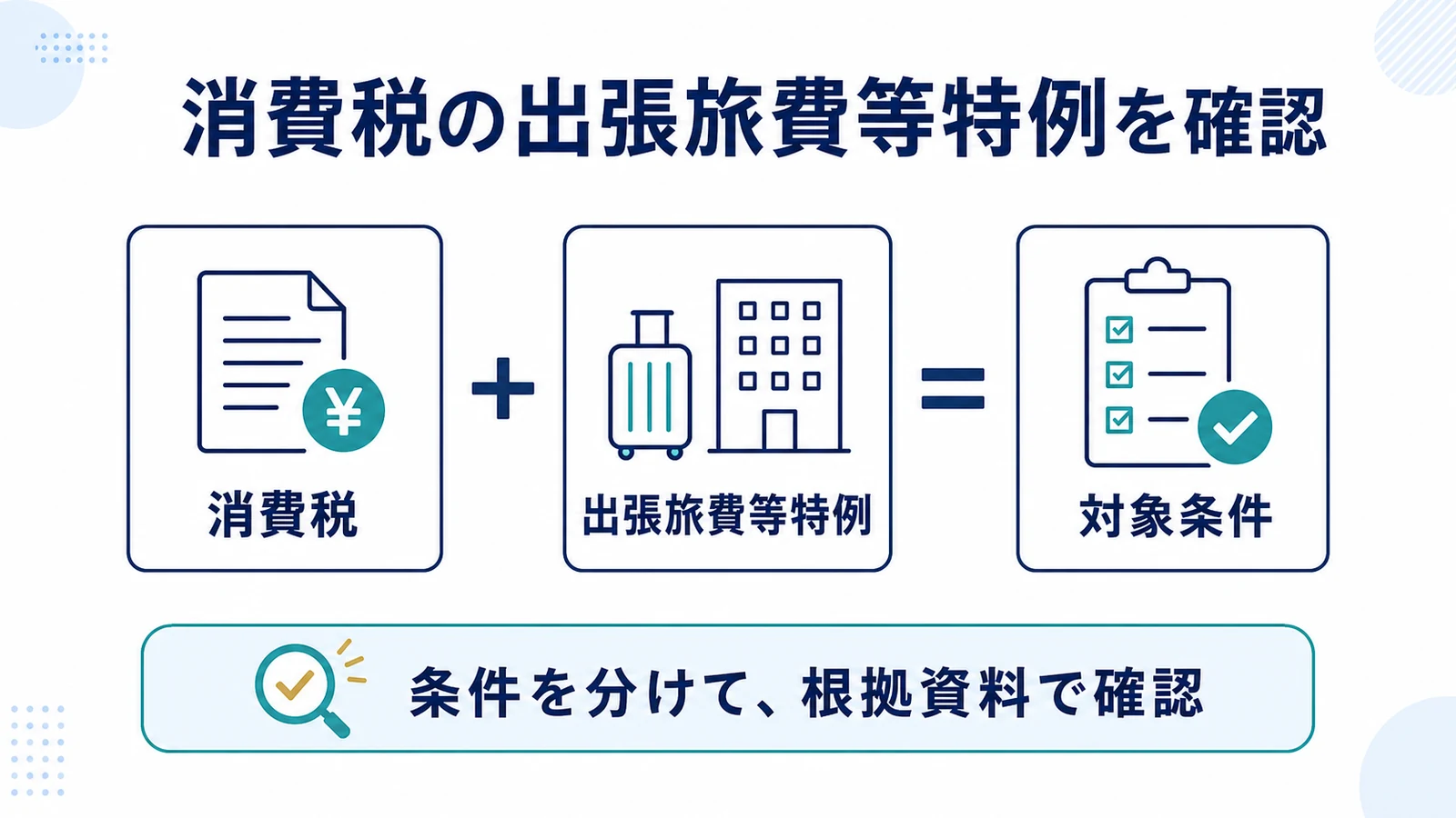 消費税の出張旅費等特例を確認