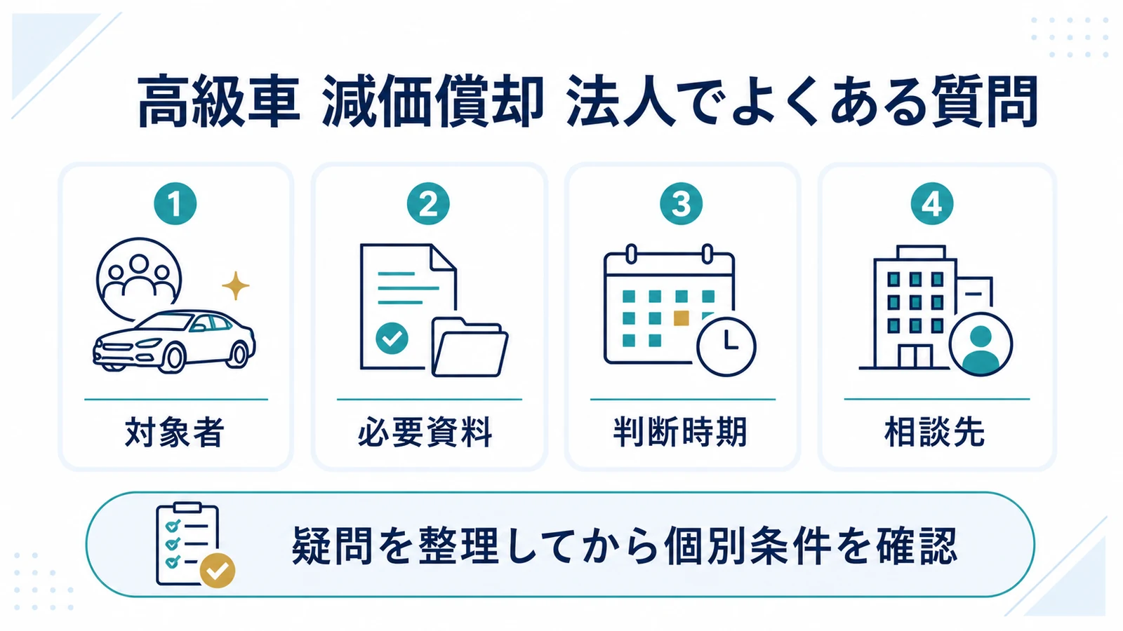 高級車 減価償却 法人でよくある質問