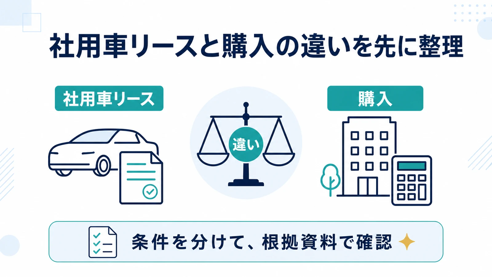 社用車リースと購入の違いを先に整理