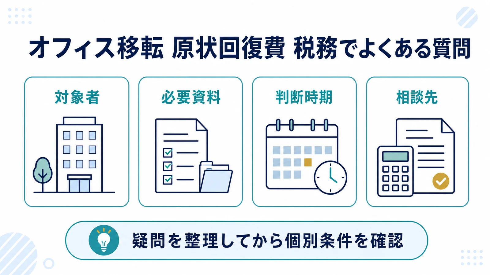 オフィス移転 原状回復費 税務でよくある質問