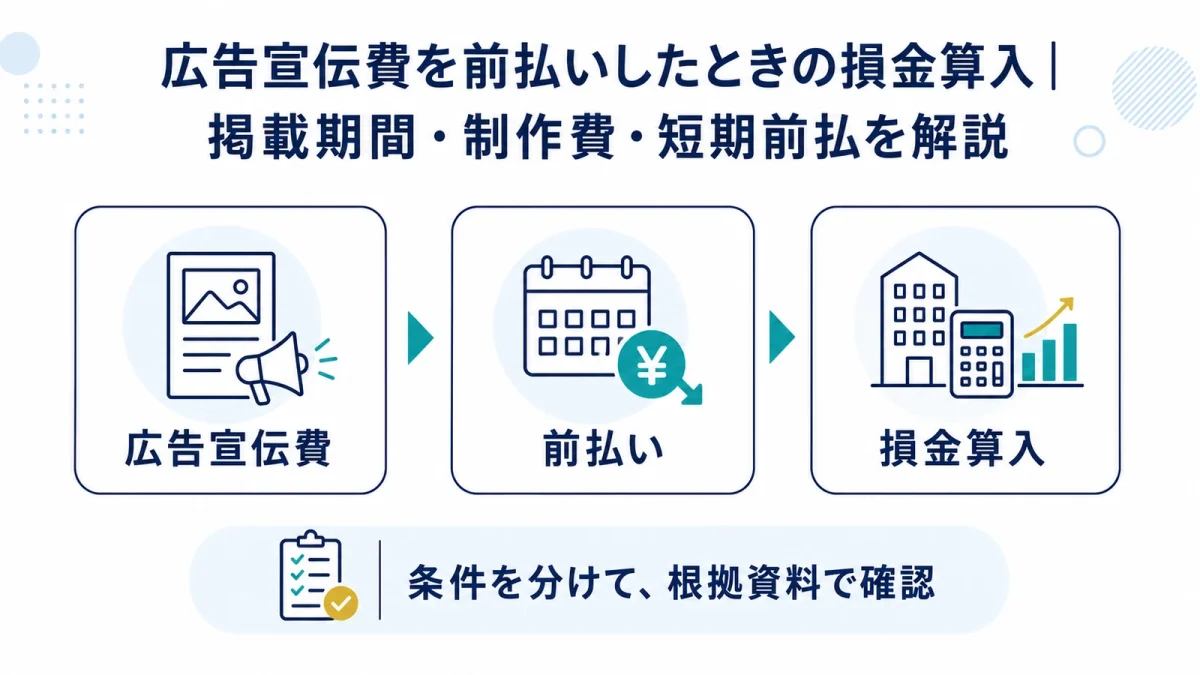 広告宣伝費を前払いしたときの損金算入｜掲載期間・制作費・短期前払を解説