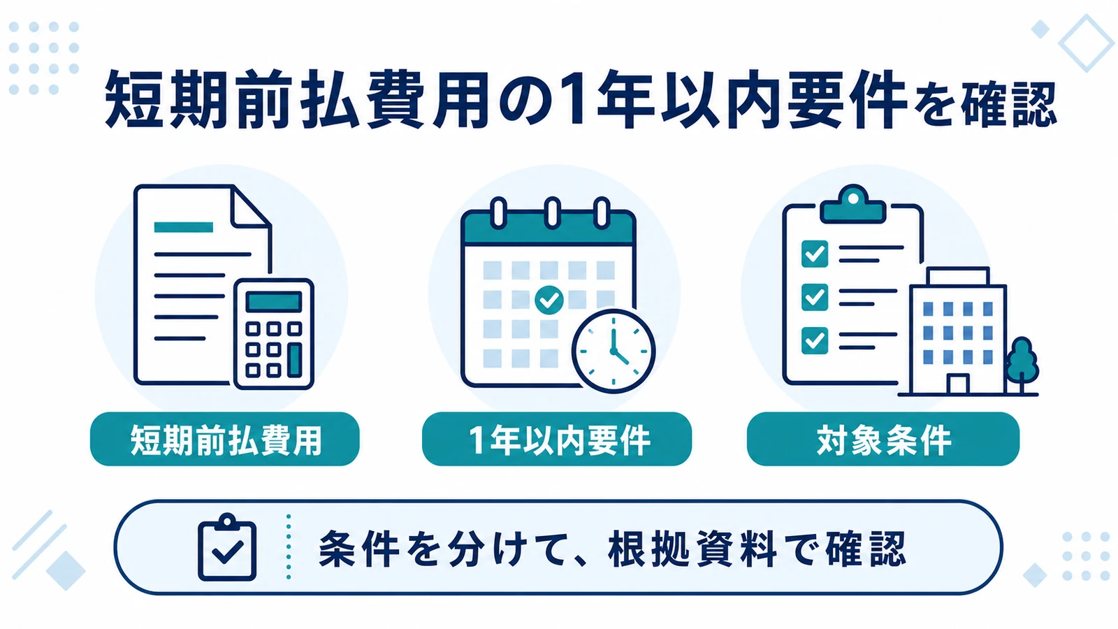 短期前払費用の1年以内要件を確認