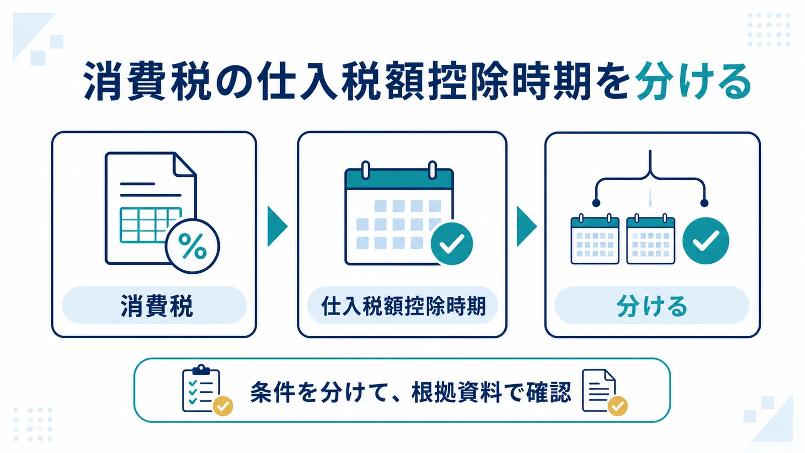消費税の仕入税額控除時期を分ける