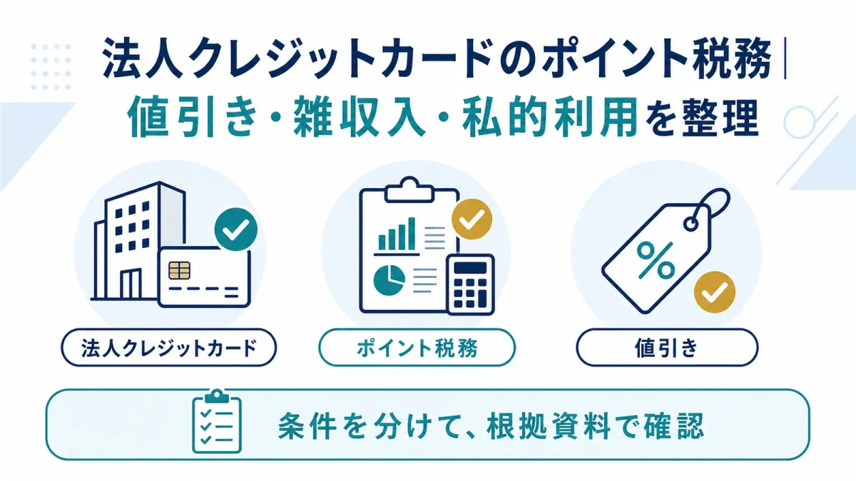法人クレジットカードのポイント税務｜値引き・雑収入・私的利用を整理