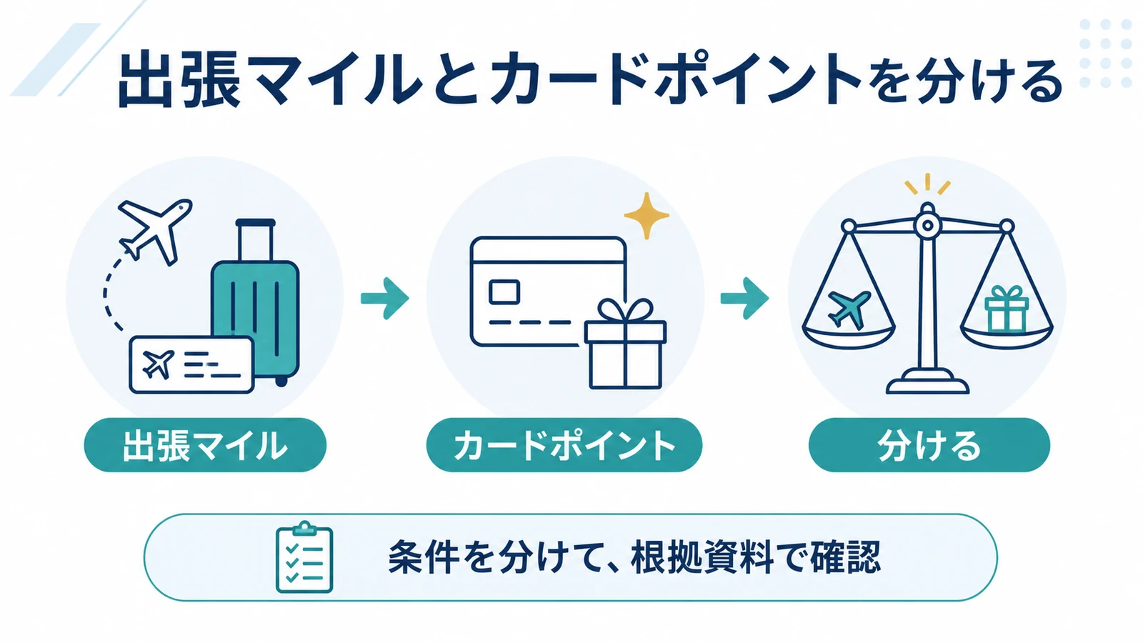 出張マイルとカードポイントを分ける