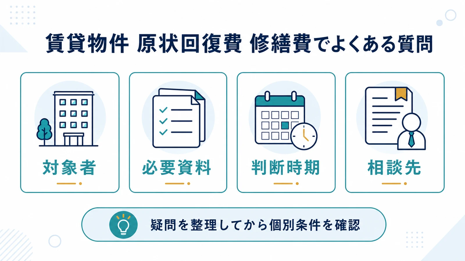 賃貸物件 原状回復費 修繕費でよくある質問
