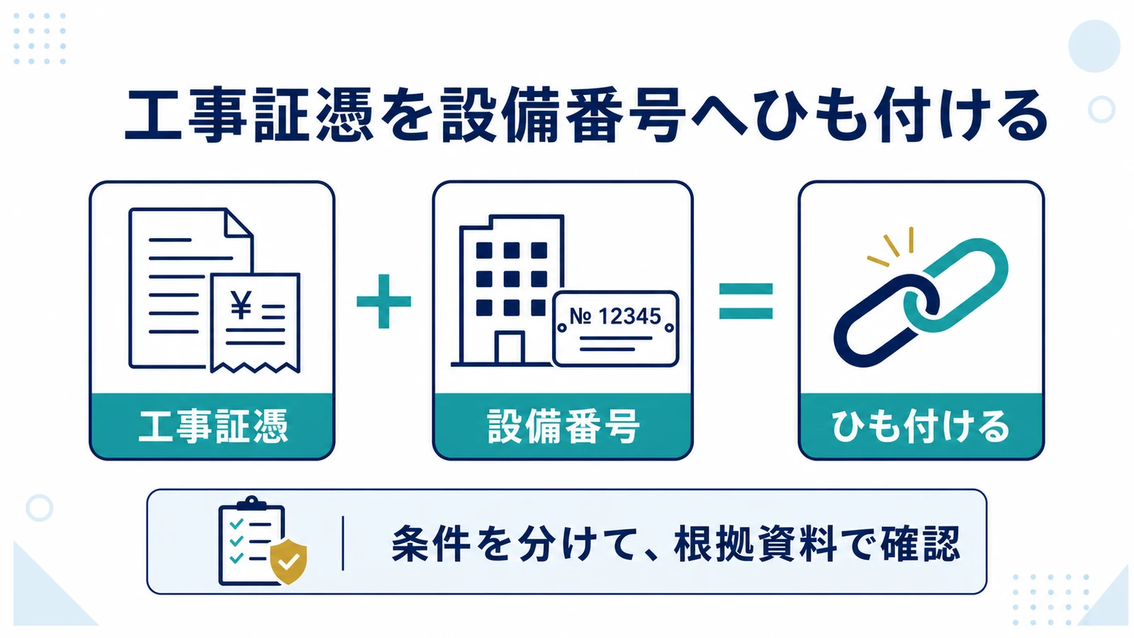 工事証憑を設備番号へひも付ける