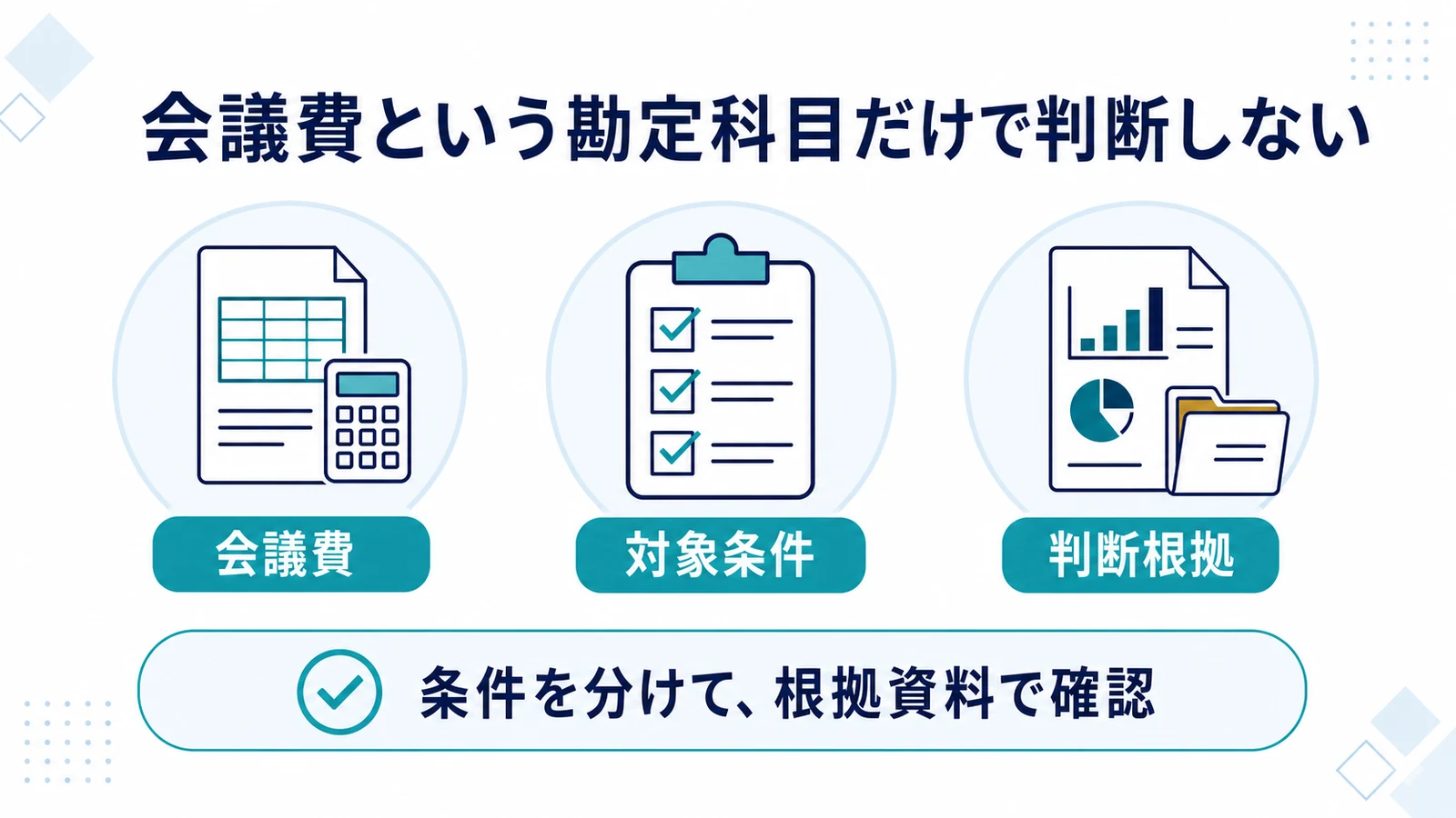 会議費という勘定科目だけで判断しない