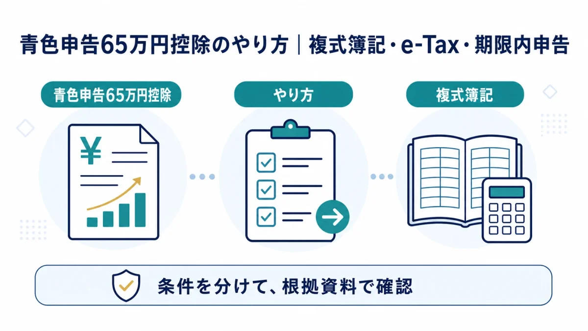青色申告65万円控除のやり方｜複式簿記・e-Tax・期限内申告