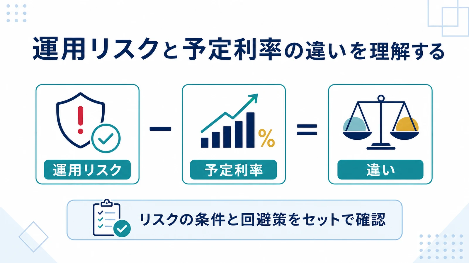 運用リスクと予定利率の違いを理解する