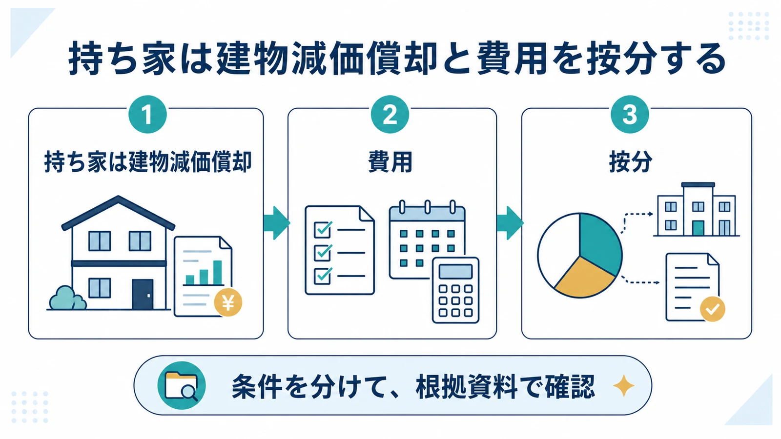持ち家は建物減価償却と費用を按分する