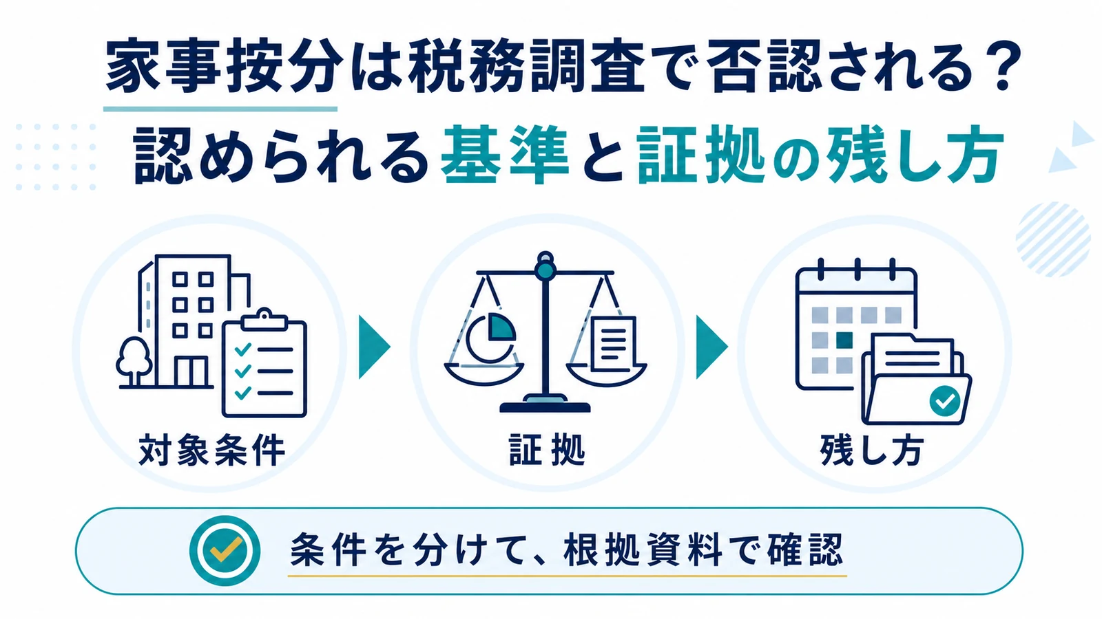 家事按分は税務調査で否認される？認められる基準と証拠の残し方
