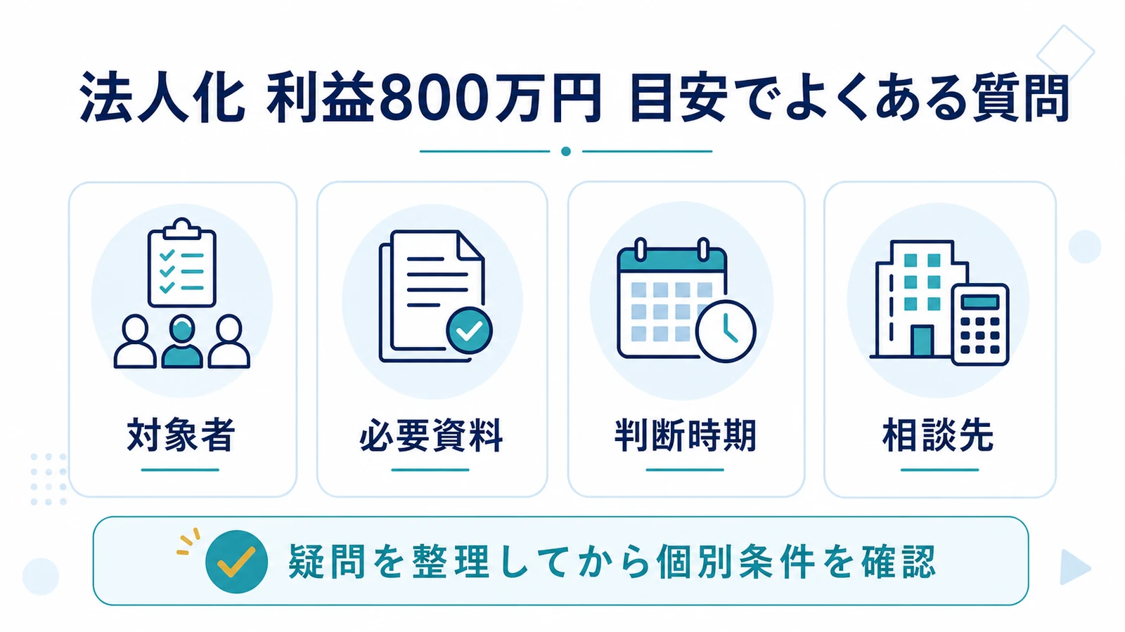 法人化 利益800万円 目安でよくある質問