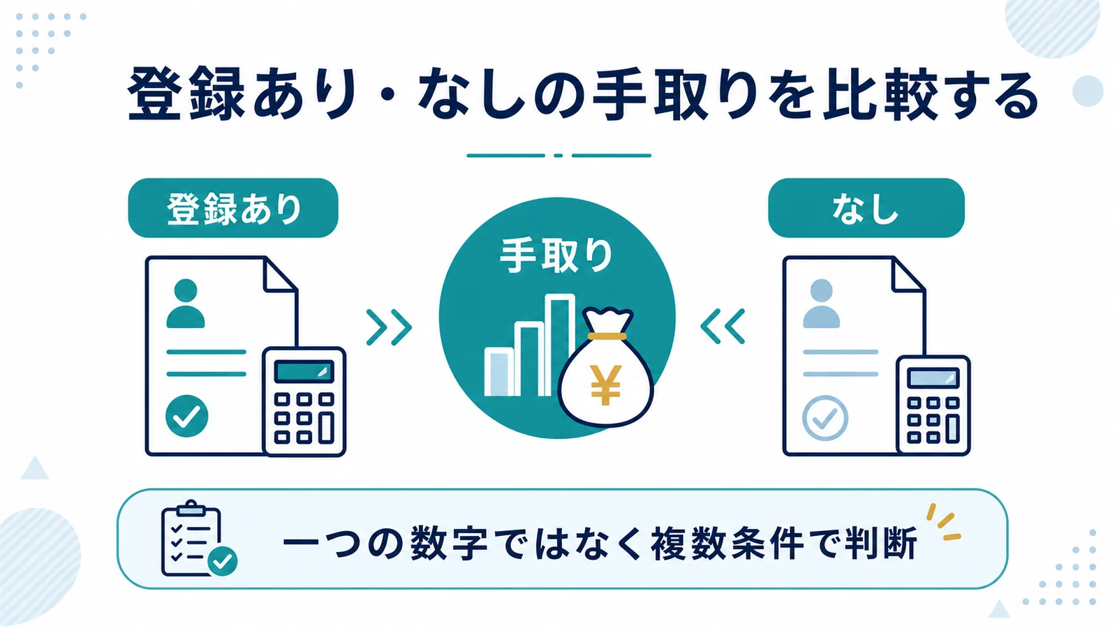 登録あり・なしの手取りを比較する