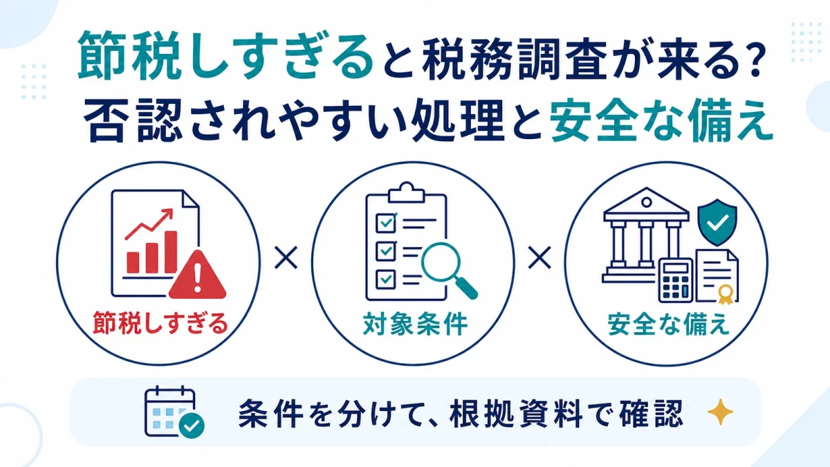 節税しすぎると税務調査が来る？否認されやすい処理と安全な備え
